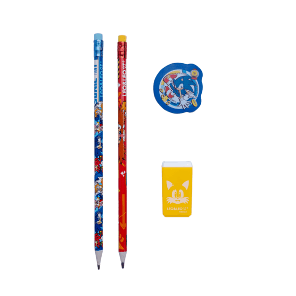 Kit Escolar SONIC 4 Peças - LEO E LEO - BLISTER