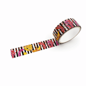 Fita Adesiva Washi Tape Banana Listras 15mm x 3m - YINS PAPER - BLISTER