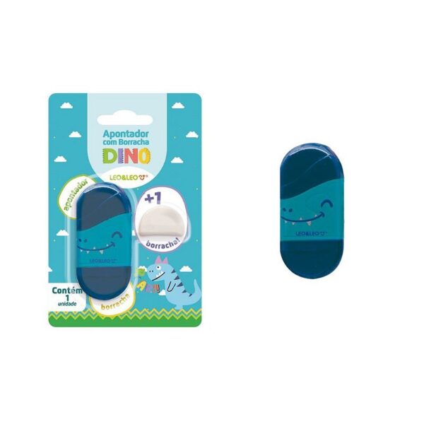 Apontador c/ Borracha Pets LEO E LEO - Blister 1 Und