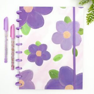 Caderno de Disco COLEGIAL Flores 10 discos - 19,8x25,5cm 80 fls - IMPORTADO - UND