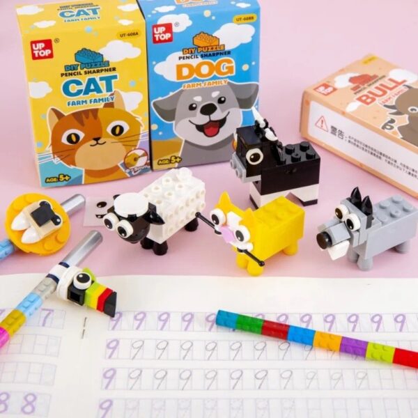Apontador Lego Cachorro e Gato