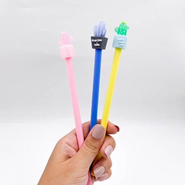 Caneta Fofa Cactus Potinho Love - Pacote 6 Und