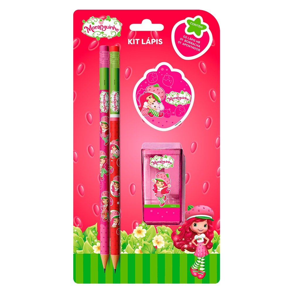 Kit Escolar 4 Peças Moranguinho - SKYPAPER - BLISTER