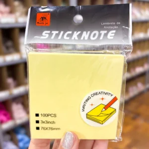 Bloco de Notas Adesivado Amarelo Pastel 7,5x7,5cm - IMPORTADO - UND