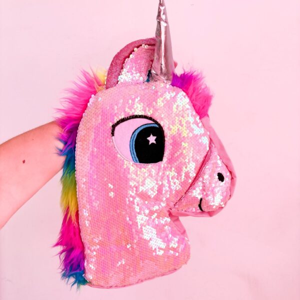 Mochila Pelúcia Unicórnio Color Lantejoulas