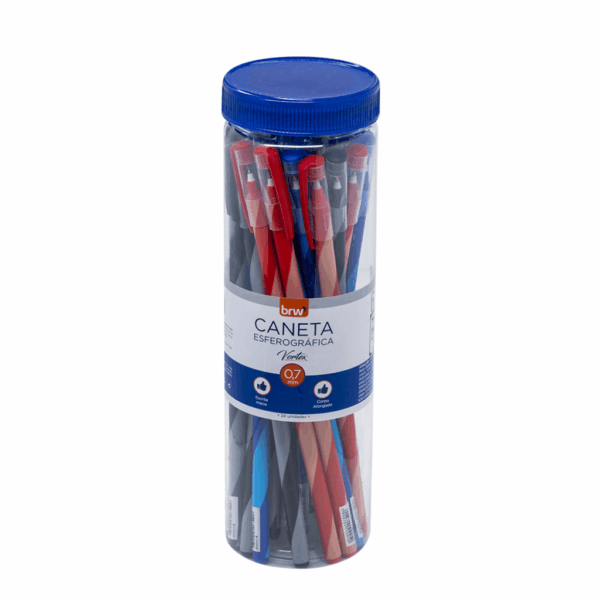 Caneta Esferográfica 0.7 mm Vortex - BRW - POTE C/ 24 UND