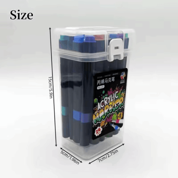 Marcador ACRÍLICO para COLORIR - MALETA Transparente 24 CORES