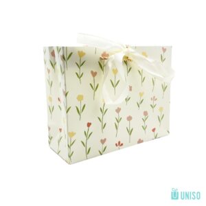 Embalagem Sacola Presente Floral c/ Fita M 4,5x19,5x9,5cm  - UNISO - UND