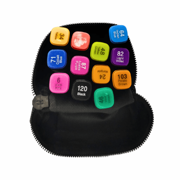 Caneta TOUCH Marcador Ponta Dupla - MALETA 12 CORES