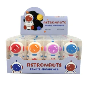 Apontador Emborrachado Astronauta Color - Cx 16 Und
