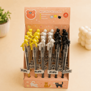 Caneta Gatinho Ponta Diamante - FOFY - CX 24 UND