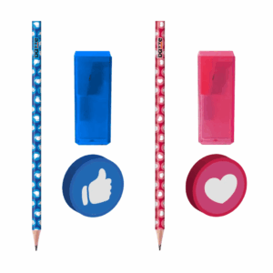 Kit Escolar 4 Peças Like And Love - TRIS BAZZE - BLISTER