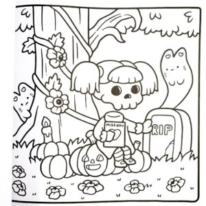 KIT Livro de Colorir Spooky Cutie Coco Wyo + 10 CANETAS TOUCH