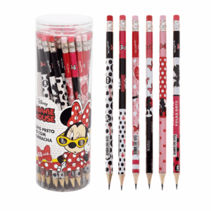 Lápis Preto Hb c/ borracha Minnie Mouse MOLIN -  Pacote 12 UND