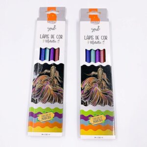 Lápis de cor 6 Cores Metálicas BRW