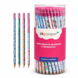 Lápis Grafite Hb c/ Borracha Love - SKYPAPER - POTE 72 UND