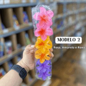 Presilha Piranha Flor 6 cm - IMPORTADO - PACOTE 6 UND