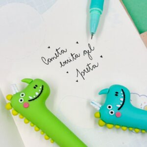 Caneta Fofa Emborrachada Dinossauro - Pacote 4 Und
