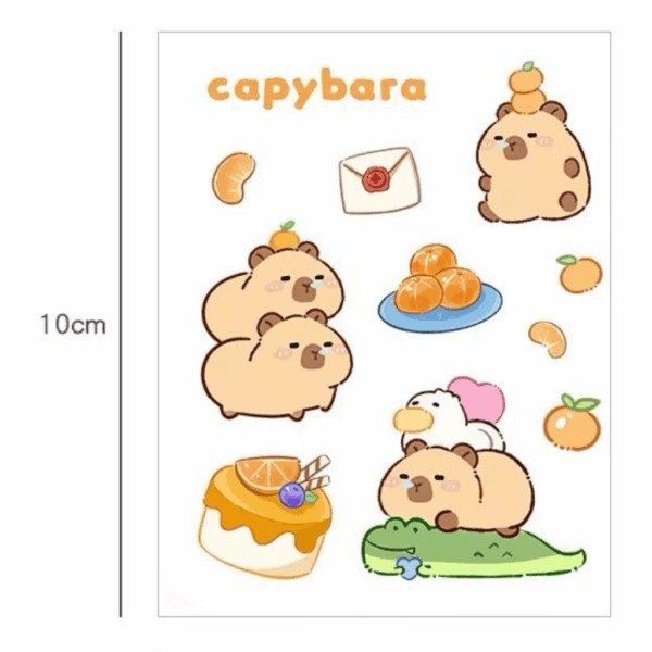 Pacote Adesivos c/ 4 Cartelas Capivara