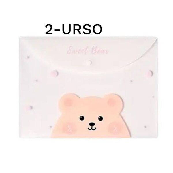 Pasta Envelope Transparente A4 Bichinhos Fofos