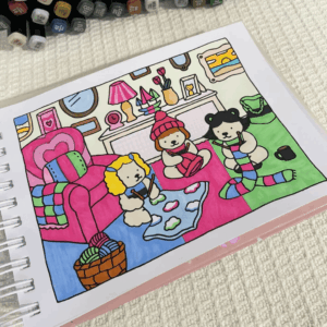 Livro de Colorir BOBBIE GOODS Capa Dura 52 FOLHAS - PREMIUM - ROSA