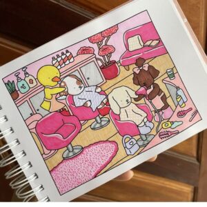 Livro de Colorir BOBBIE GOODS Capa Dura 52 FOLHAS - PREMIUM - AZUL