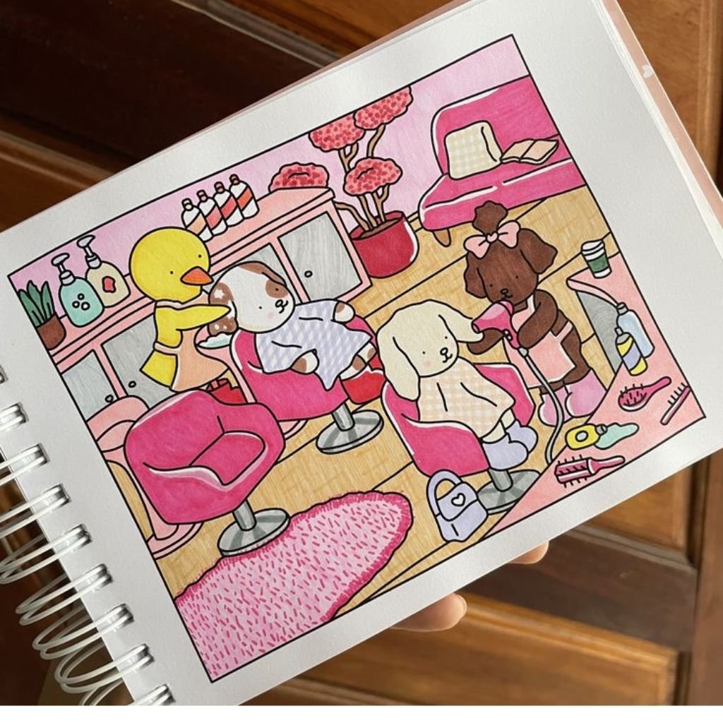 Livro de Colorir BOBBIE GOODS Capa Dura 52 FOLHAS - PREMIUM - AZUL
