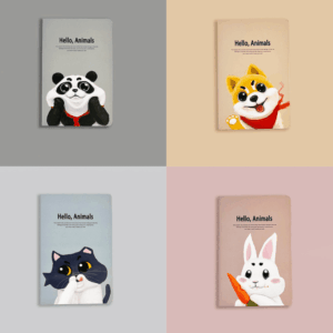 Caderno Grampeado Hello Animais