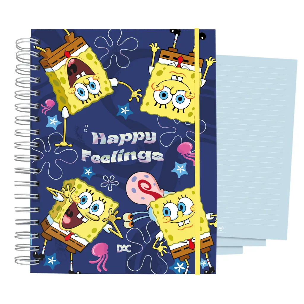 Caderno Smart Colegial Bob Esponja Azul 80 fls - DAC