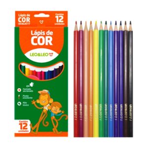 Lápis 12 Cores Resina Sextavado Flex - LEO e LEO - BLISTER