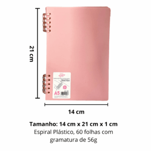 Caderno de Folhas Reposicionáveis A5 Breeze Rosa 60 fls - DAC