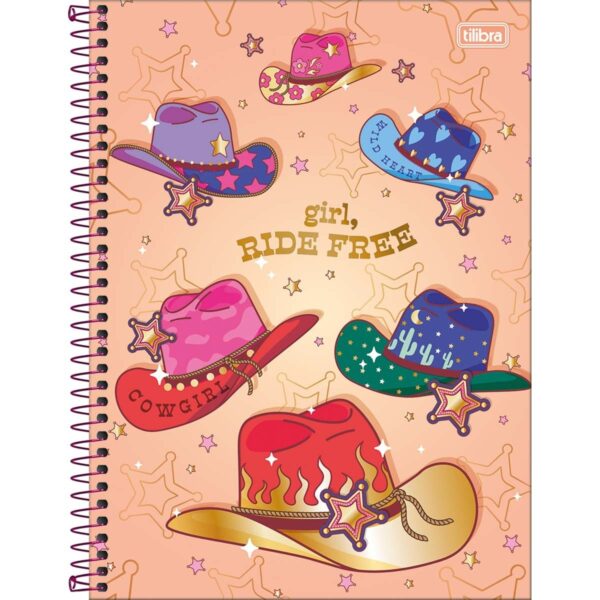 Caderno Espiral Capa Dura Universitário Connect 1 Matéria West Girl Tilibra
