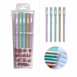 Caneta Esferográfica Colorida Picnic 0.7 mm Leo e Leo - Blister 5 Und