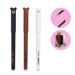 Caneta Apagável Gel 0.7mm Ursinhos Leo e Leo - Kit 3 Und