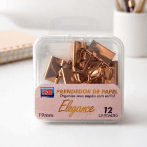 Prendedor de Papel Rose Gold Elegance 12 Peças - KAZ - UND