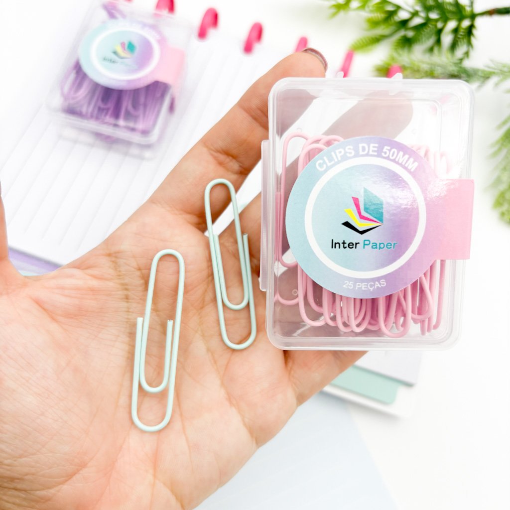 Clips Metal Colorido 50mm 25 Und - IMPORTADO - CAIXINHA