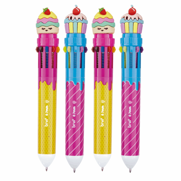 Caneta Esferográfica Divertida 0.7mm Tutti Frutti 10 Cores BRW - UND