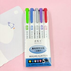 Marca Texto 2 Pontas Color Importado 5 Cores