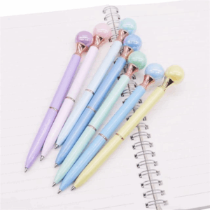 Caneta Luxo Metálica Pérola Pastel - Kit 4 Und