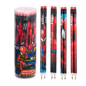 Lápis Preto HB c/ Borracha Homem Aranha MOLIN - Pote 48 Und