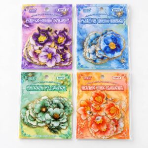 Kit Adesivo Decorativo Magia das Flores 4,5x4,5cm - UNISO - PACOTE 20 UND