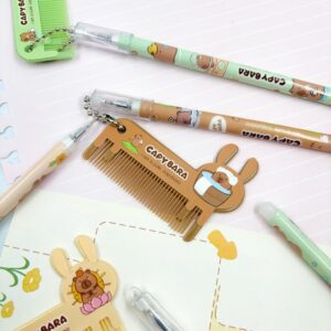 Caneta Fofa Azul Capivara Pentinho - Kit 4 Und