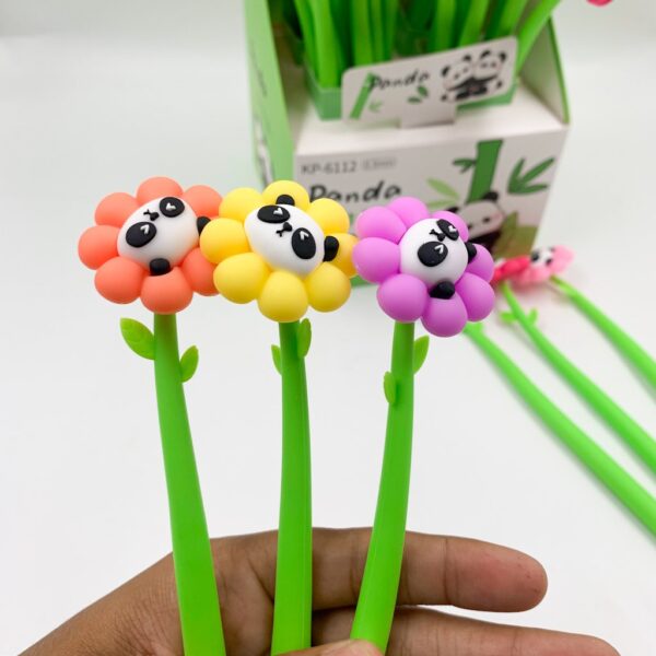 Caneta Flexível Dançante Flor Panda - CX 48 UND