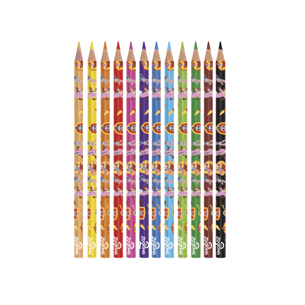 Lápis de Cor 12 Cores Zootopia - TRIS - BLISTER