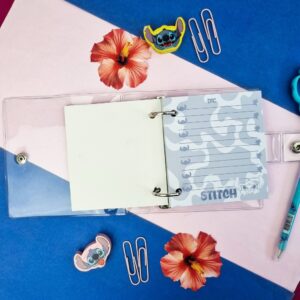 Mini Fichário Disney Stitch PVC Cristal DAC