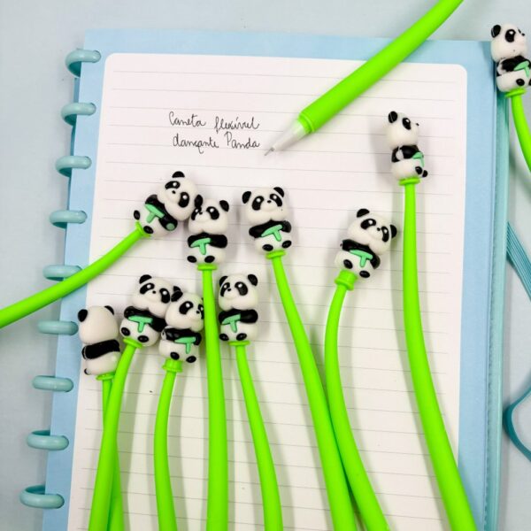Caneta Flexível Panda - Pacote 6 Und