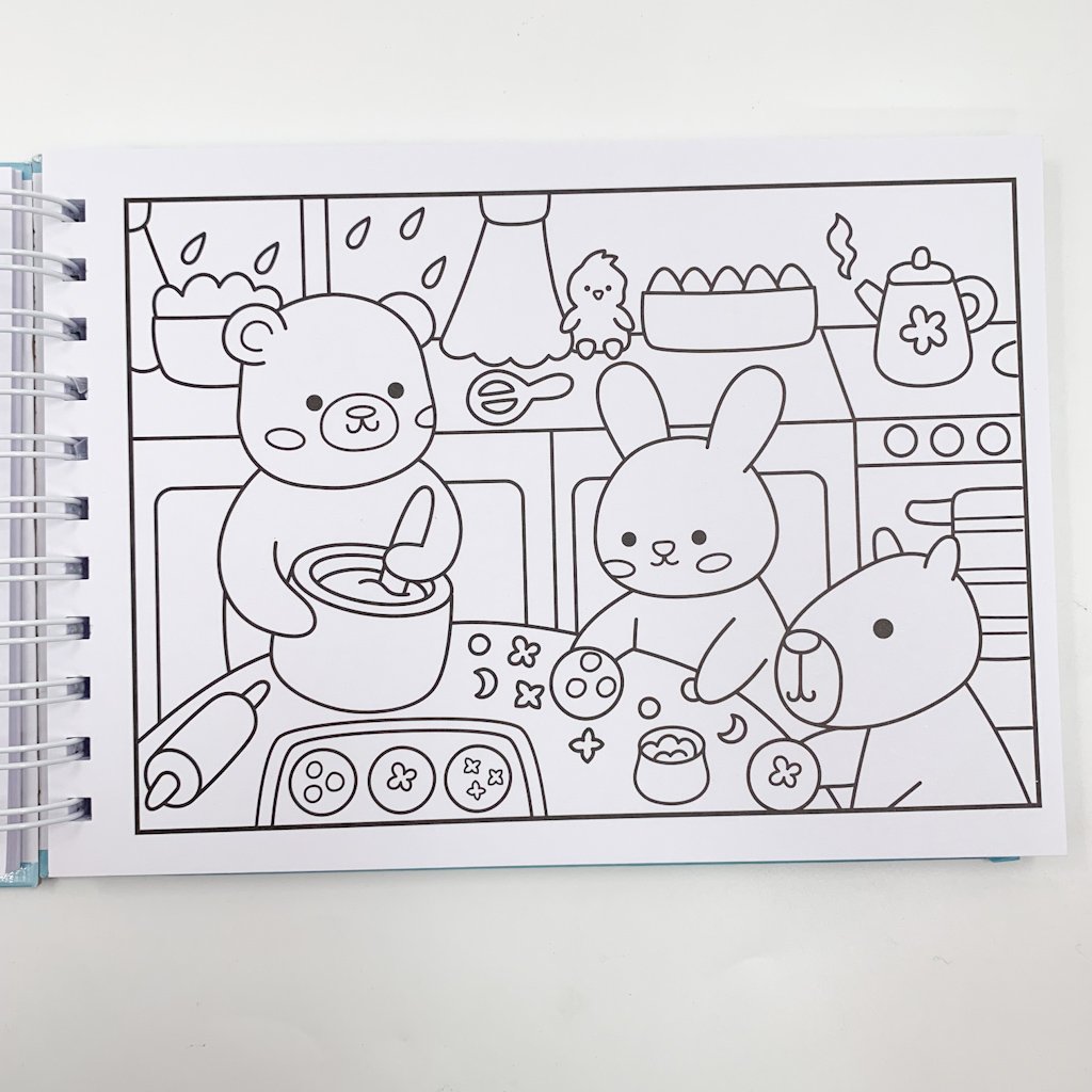 KIT Livro de Colorir Comfy and Cozy Blue - CIRANDA + 10 CANETAS TOUCH