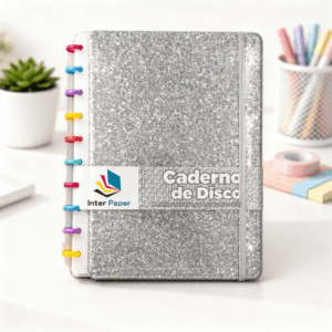 Caderno de Disco Glitter B5 80 Fls/10 Discos Colorido 25,5x18,5cm - IMPORTADO - UND