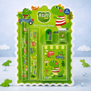 Kit Escolar Meu Green Dino 6 Peças - FOFY - BLISTER