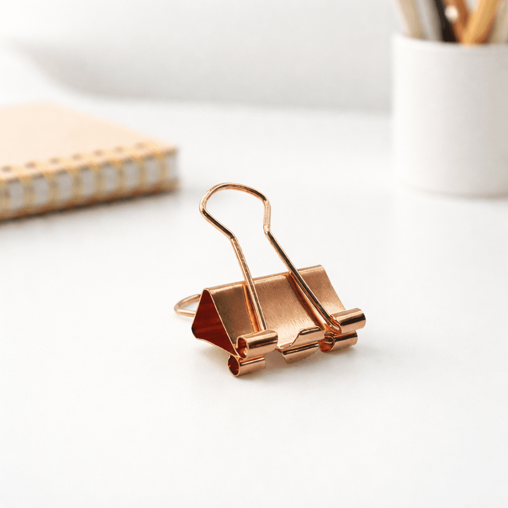 Prendedor de Papel Rose Gold Elegance 12 Peças - KAZ - UND